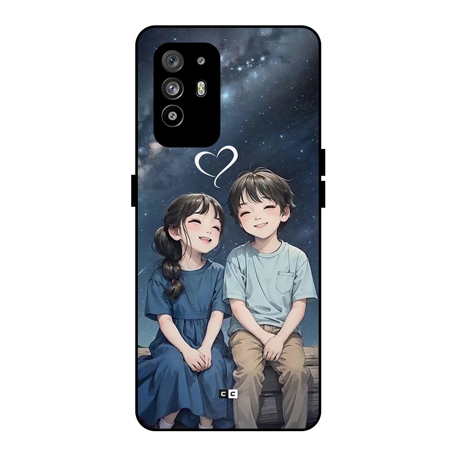 Cute Anime Teens Metal Back Case for Oppo F19 Pro Plus 5G