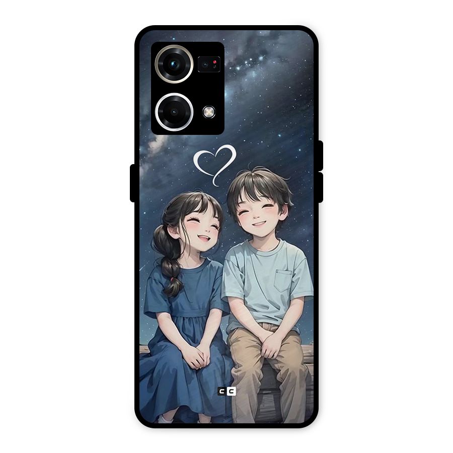 Cute Anime Teens Metal Back Case for Oppo F21s Pro 4G