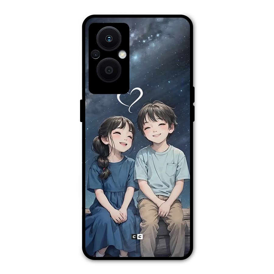 Cute Anime Teens Metal Back Case for Oppo F21s Pro 5G