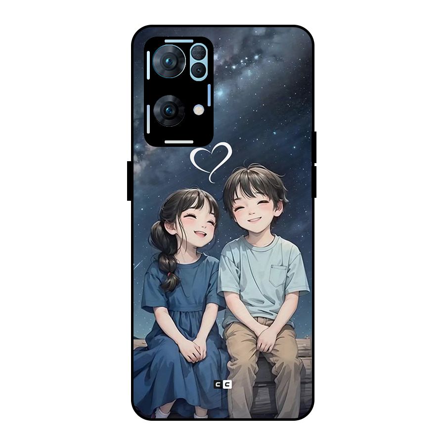 Cute Anime Teens Metal Back Case for Oppo Reno7 Pro 5G