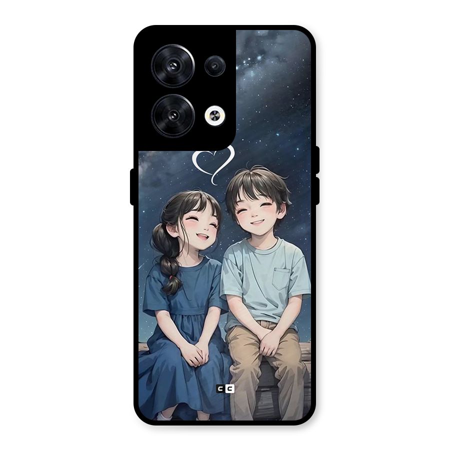 Cute Anime Teens Metal Back Case for Oppo Reno8 5G