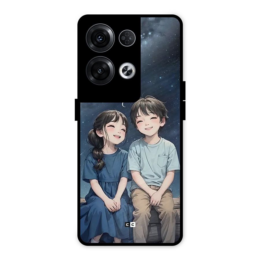 Cute Anime Teens Metal Back Case for Oppo Reno8 Pro 5G