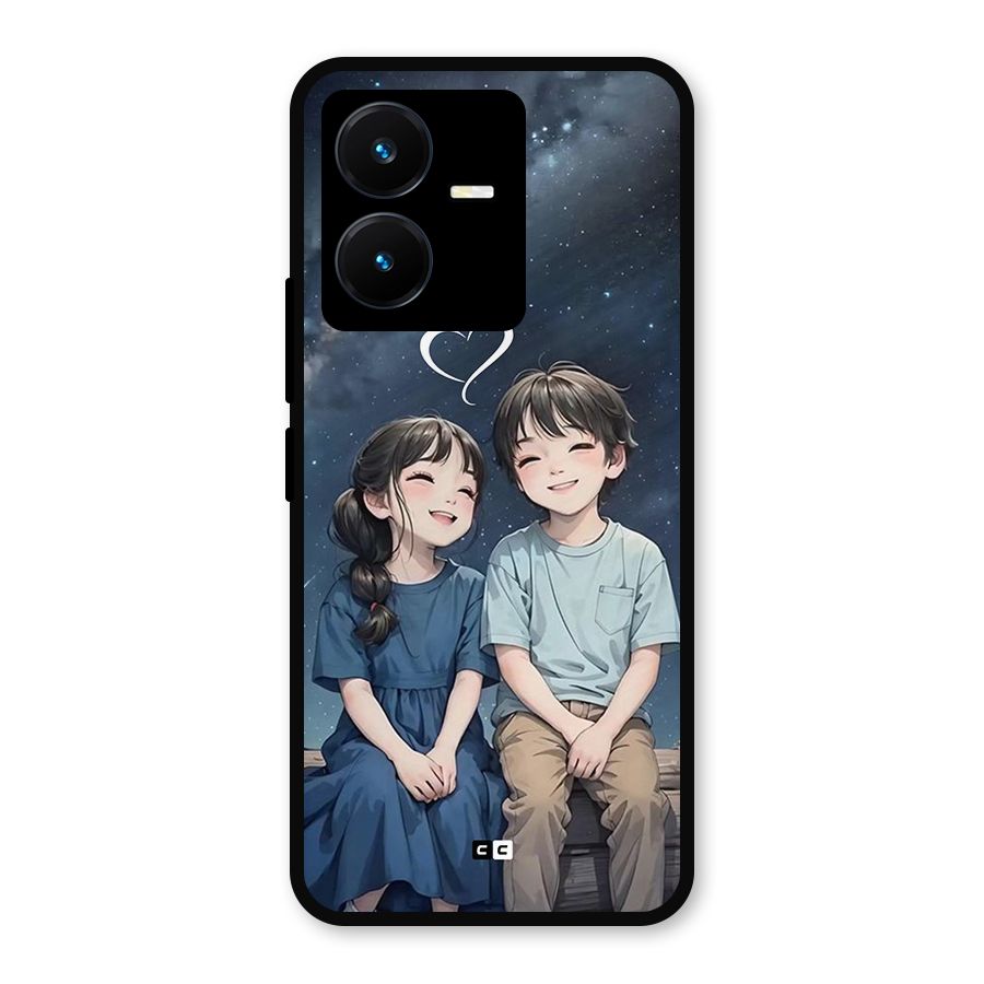Cute Anime Teens Metal Back Case for Vivo Y22