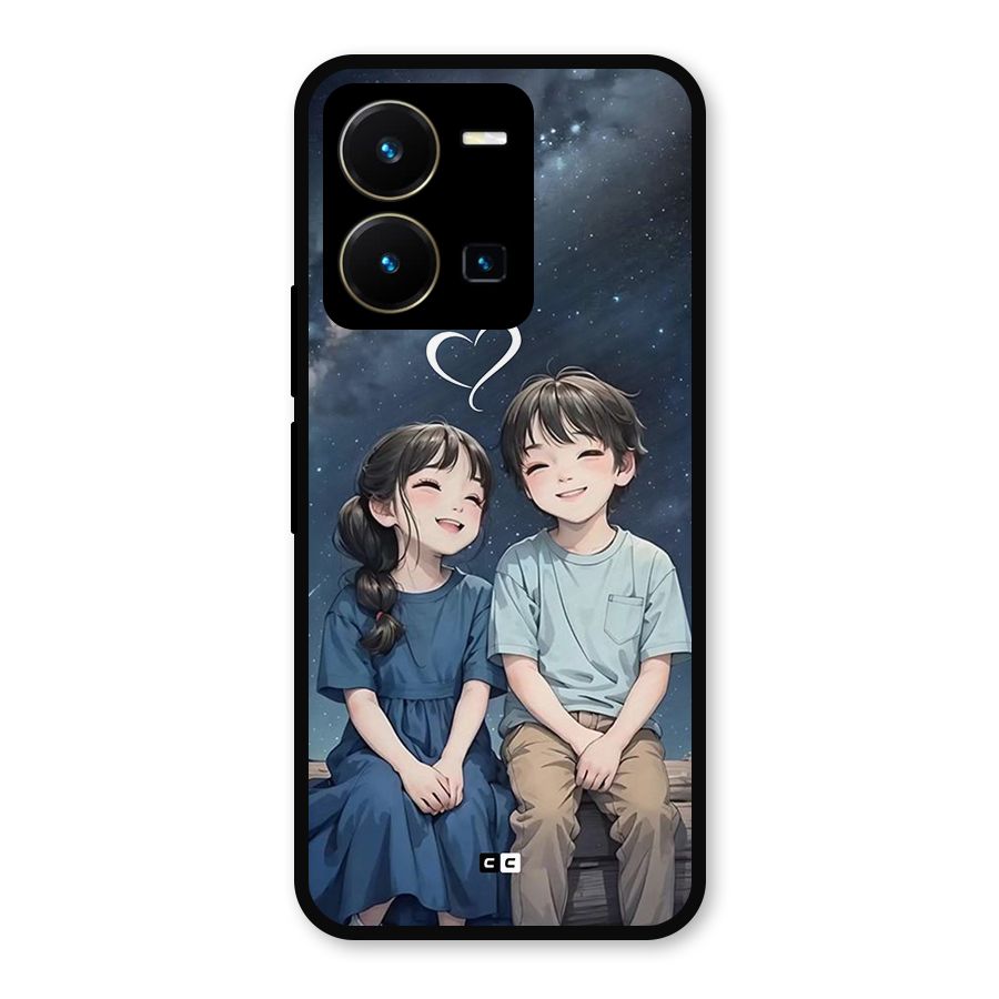 Cute Anime Teens Metal Back Case for Vivo Y35