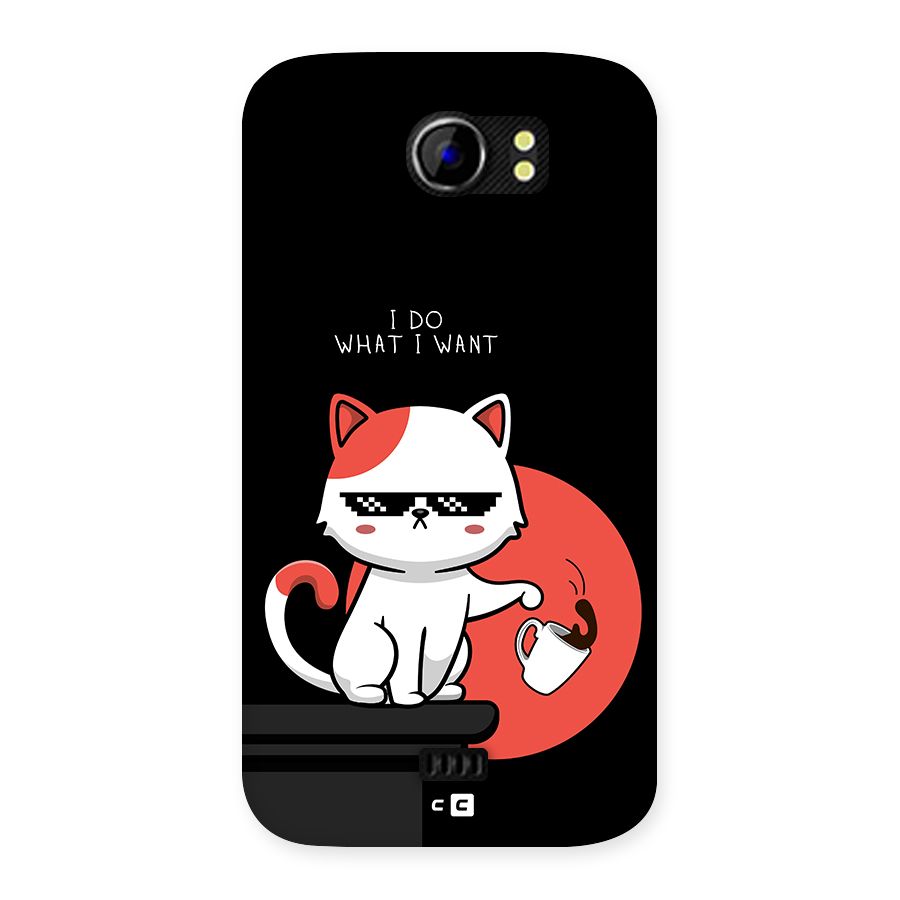 Cute Attitude Cat Back Case for Canvas 2 A110