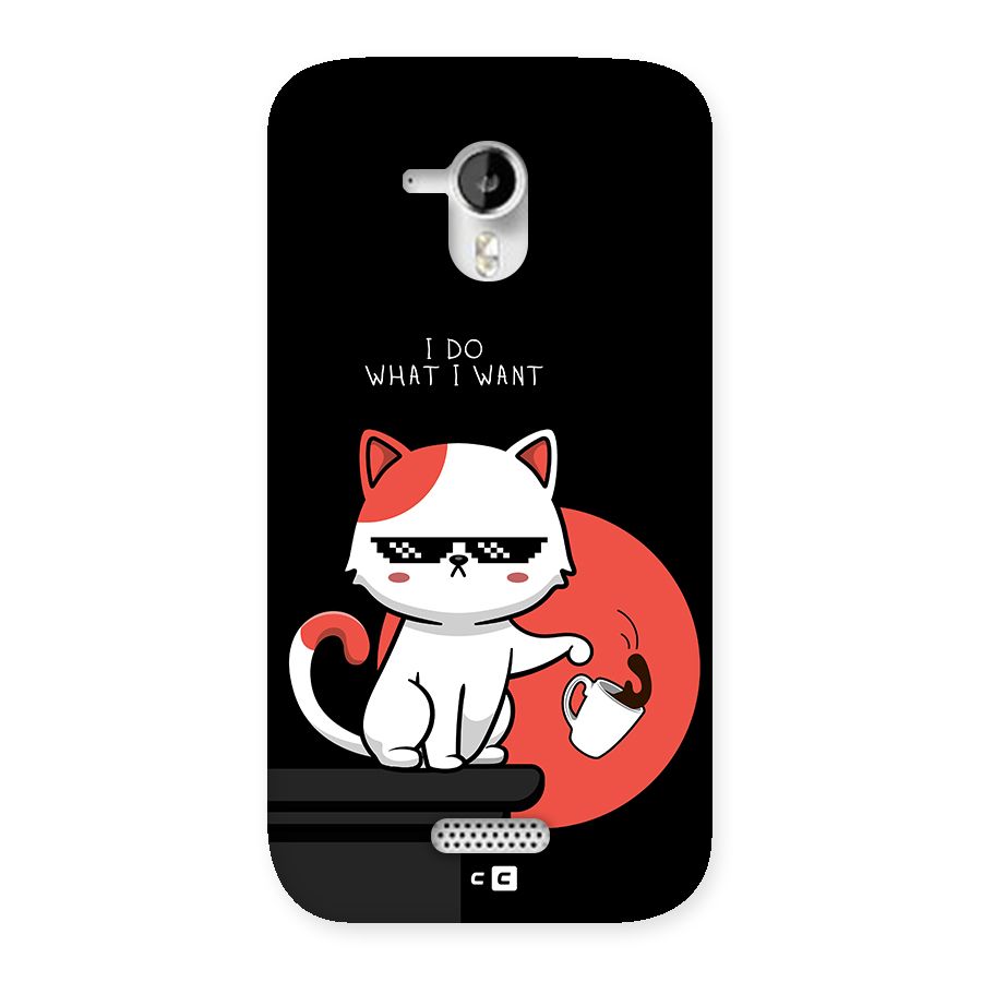 Cute Attitude Cat Back Case for Canvas HD A116
