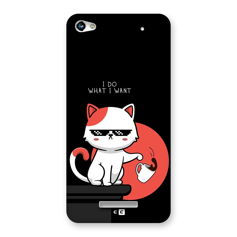 Cute Attitude Cat Back Case for Canvas Hue 2 A316