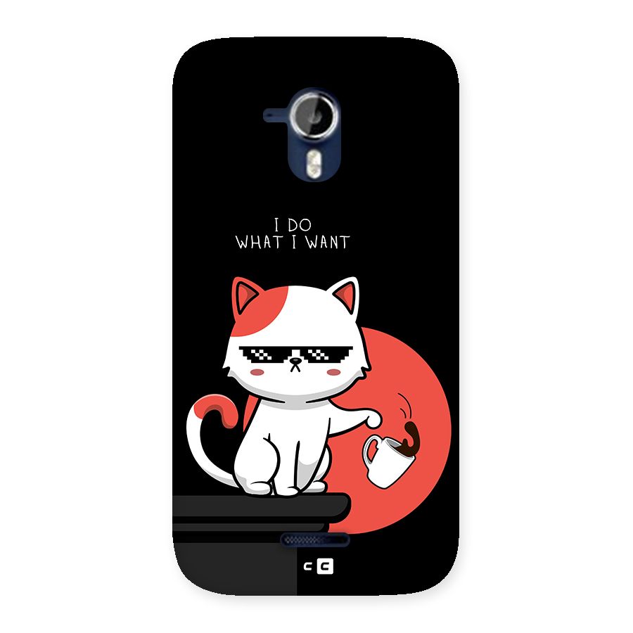 Cute Attitude Cat Back Case for Canvas Magnus A117