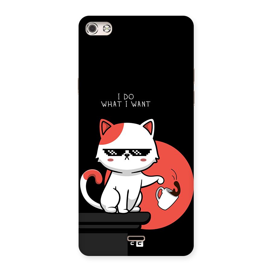 Cute Attitude Cat Back Case for Canvas Silver 5