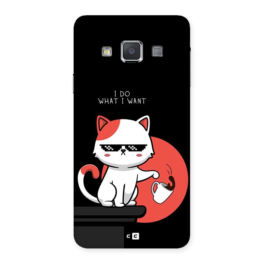 Cute Attitude Cat Back Case for Galaxy A3