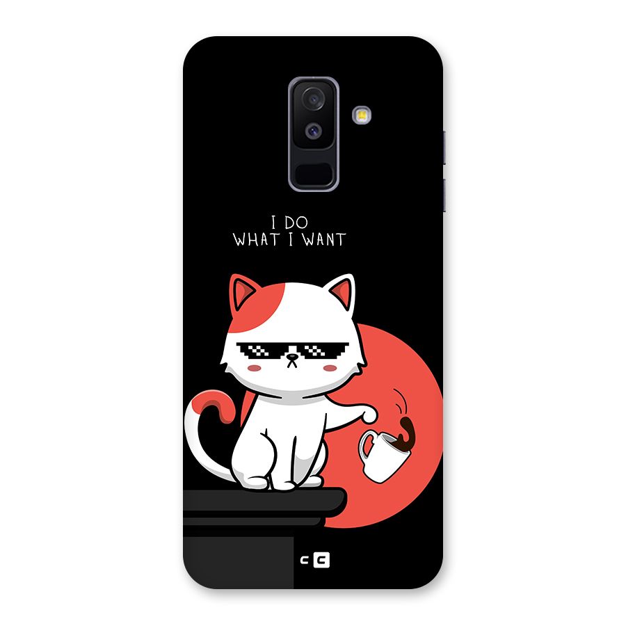 Cute Attitude Cat Back Case for Galaxy A6 Plus