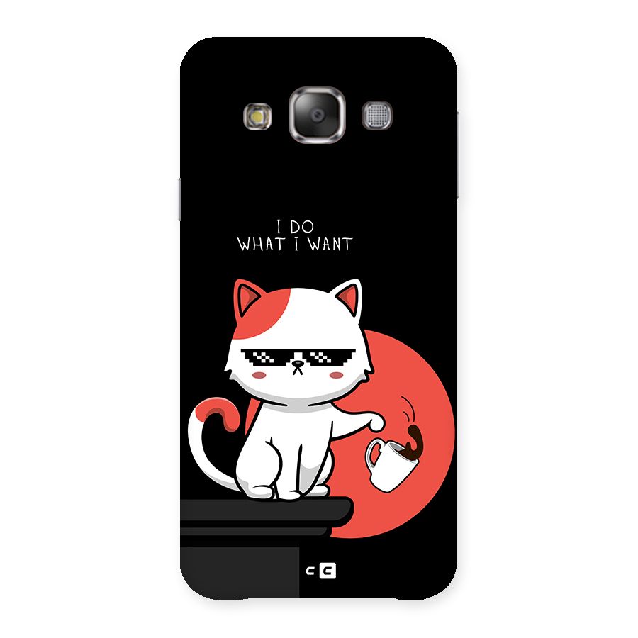 Cute Attitude Cat Back Case for Galaxy E7