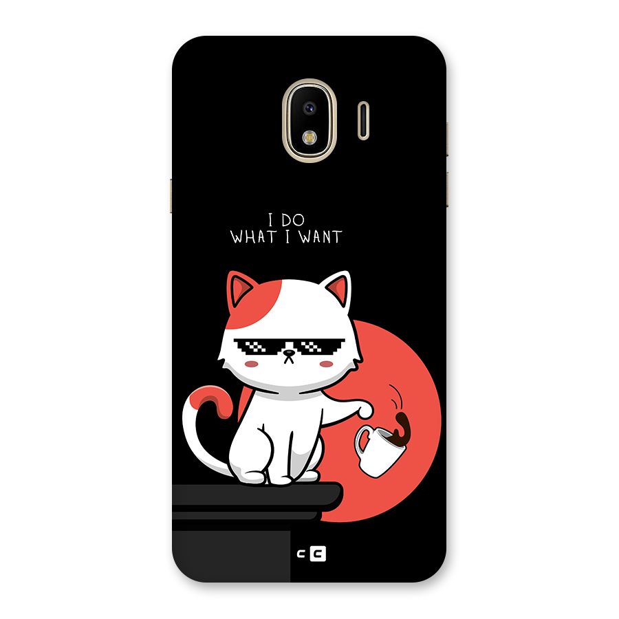 Cute Attitude Cat Back Case for Galaxy J4