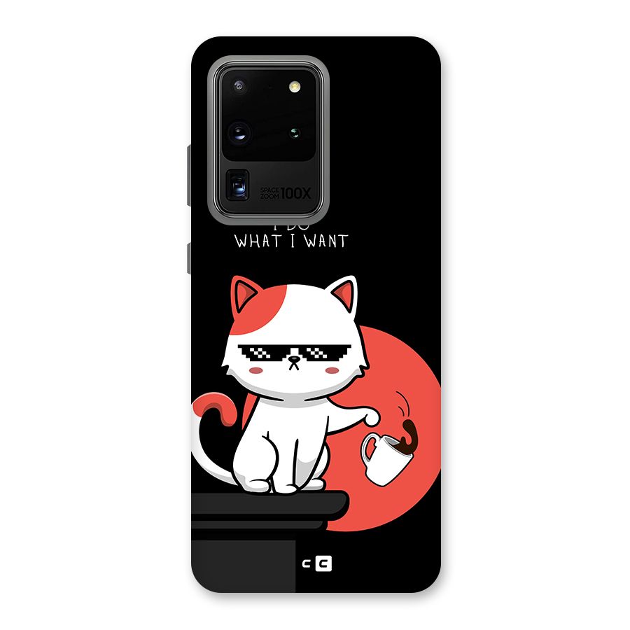 Cute Attitude Cat Back Case for Galaxy S20 Ultra