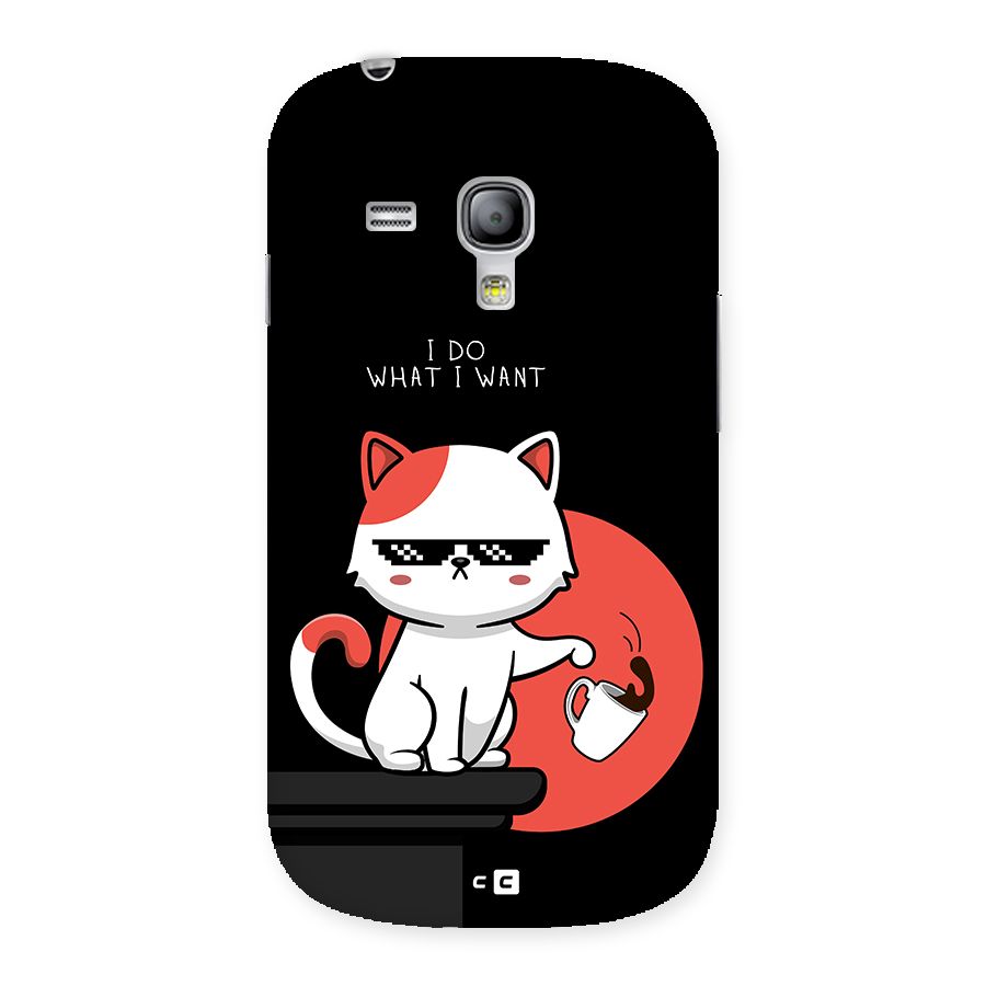 Cute Attitude Cat Back Case for Galaxy S3 Mini