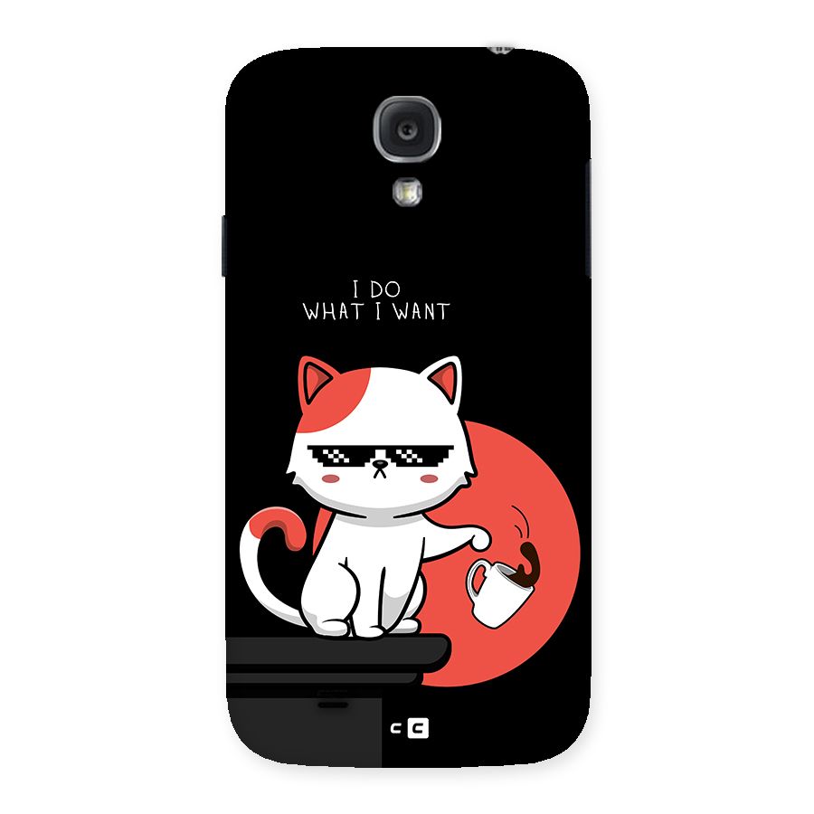 Cute Attitude Cat Back Case for Galaxy S4