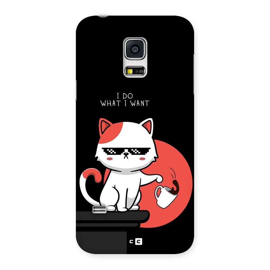 Cute Attitude Cat Back Case for Galaxy S5 Mini
