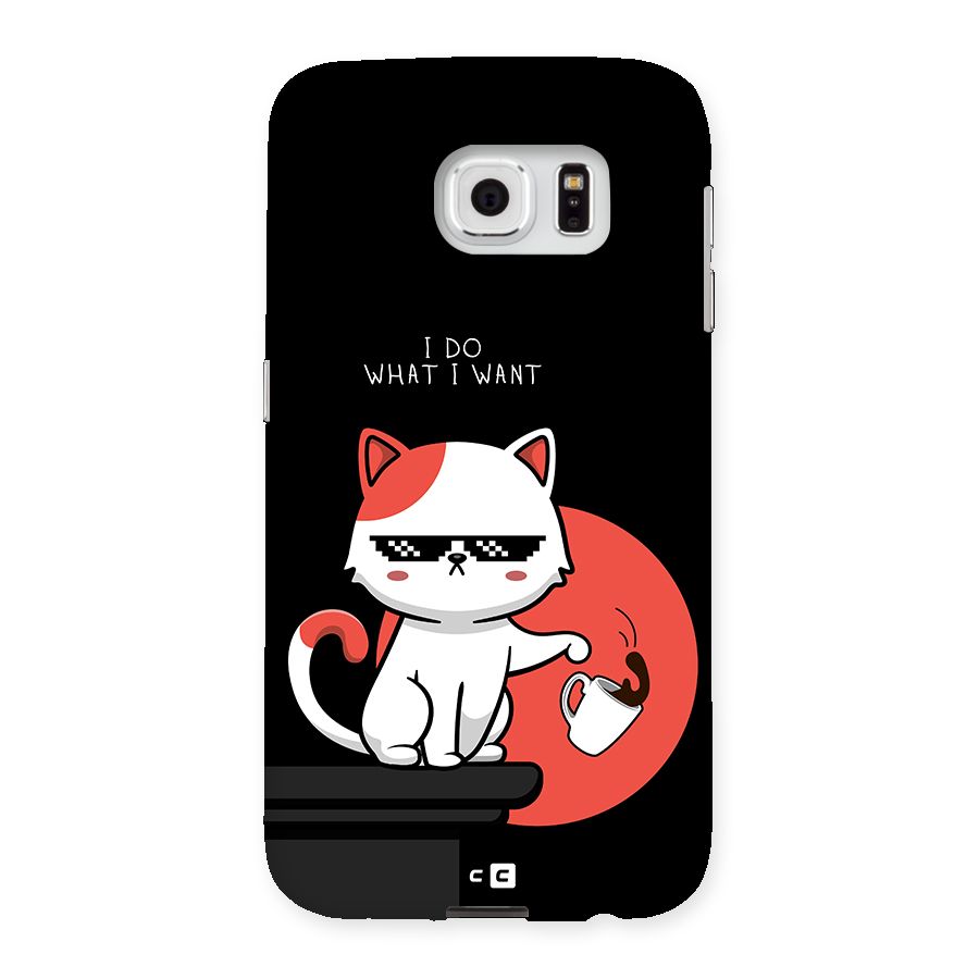 Cute Attitude Cat Back Case for Galaxy S6