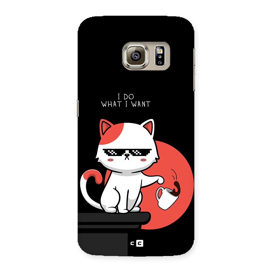 Cute Attitude Cat Back Case for Galaxy S6 edge