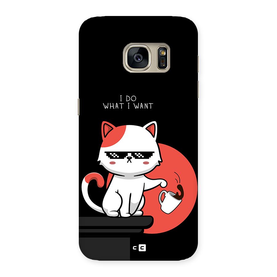 Cute Attitude Cat Back Case for Galaxy S7