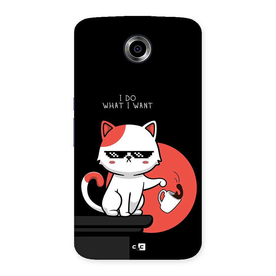 Cute Attitude Cat Back Case for Google Nexus 6