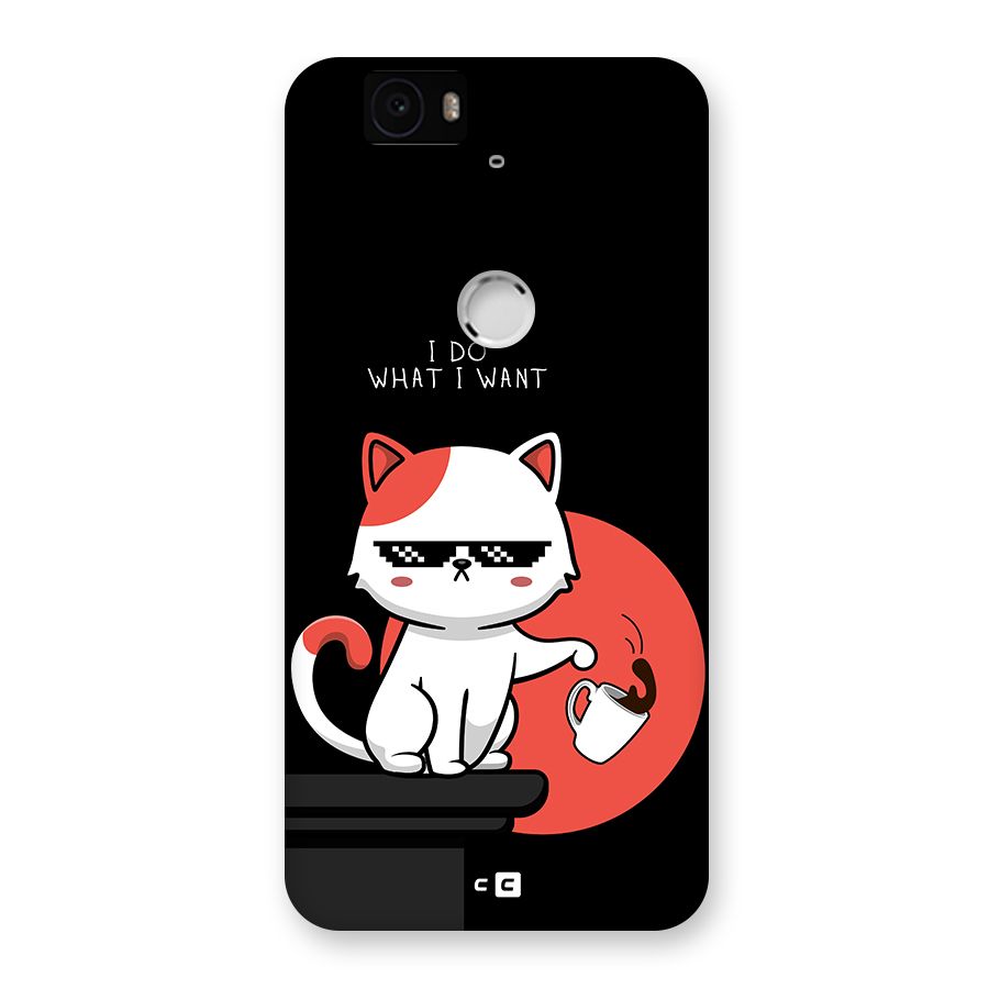 Cute Attitude Cat Back Case for Google Nexus 6P