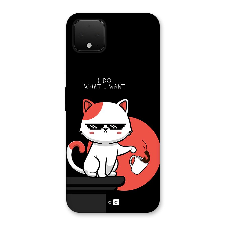 Cute Attitude Cat Back Case for Google Pixel 4 XL
