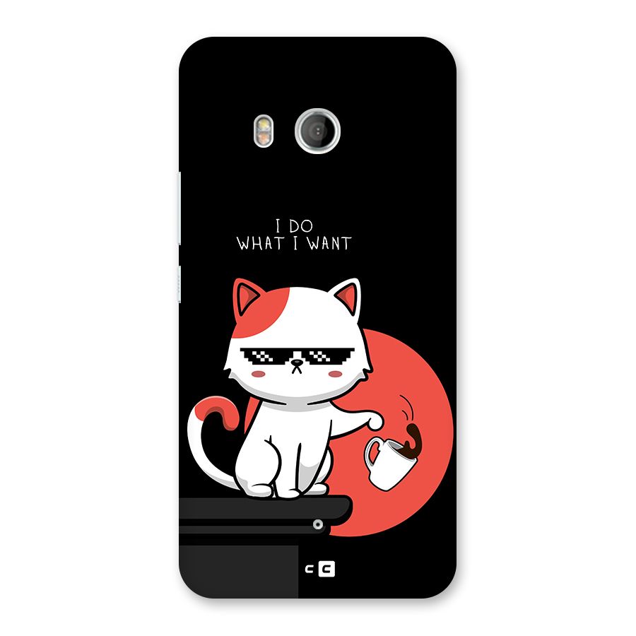 Cute Attitude Cat Back Case for HTC U11