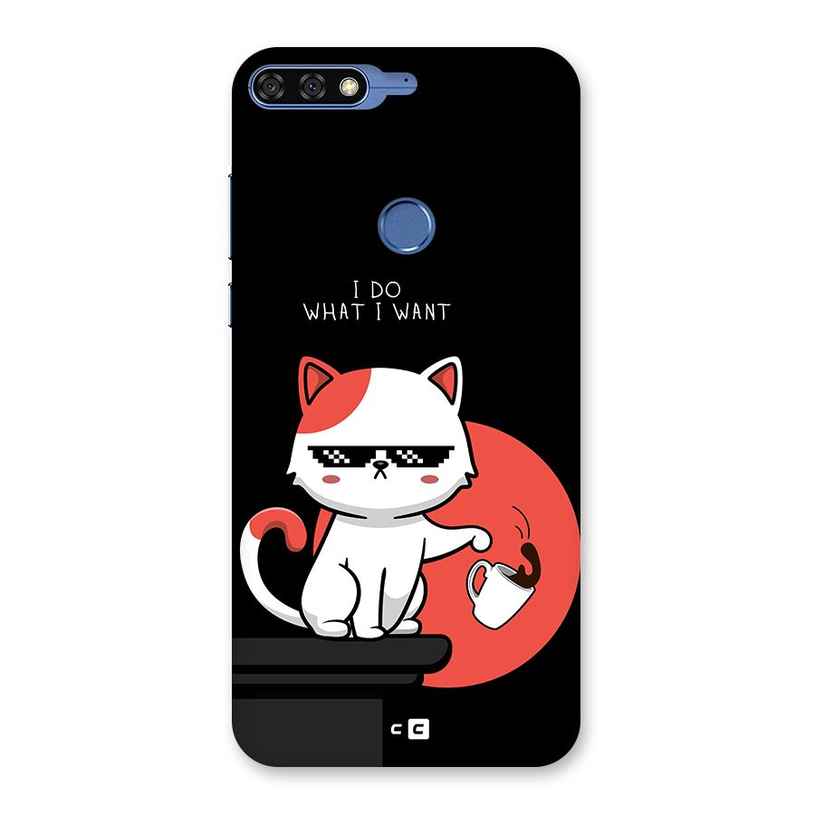 Cute Attitude Cat Back Case for Honor 7C
