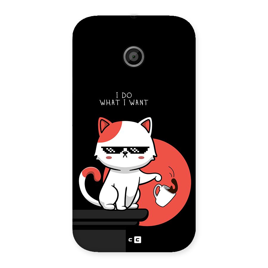 Cute Attitude Cat Back Case for Moto E