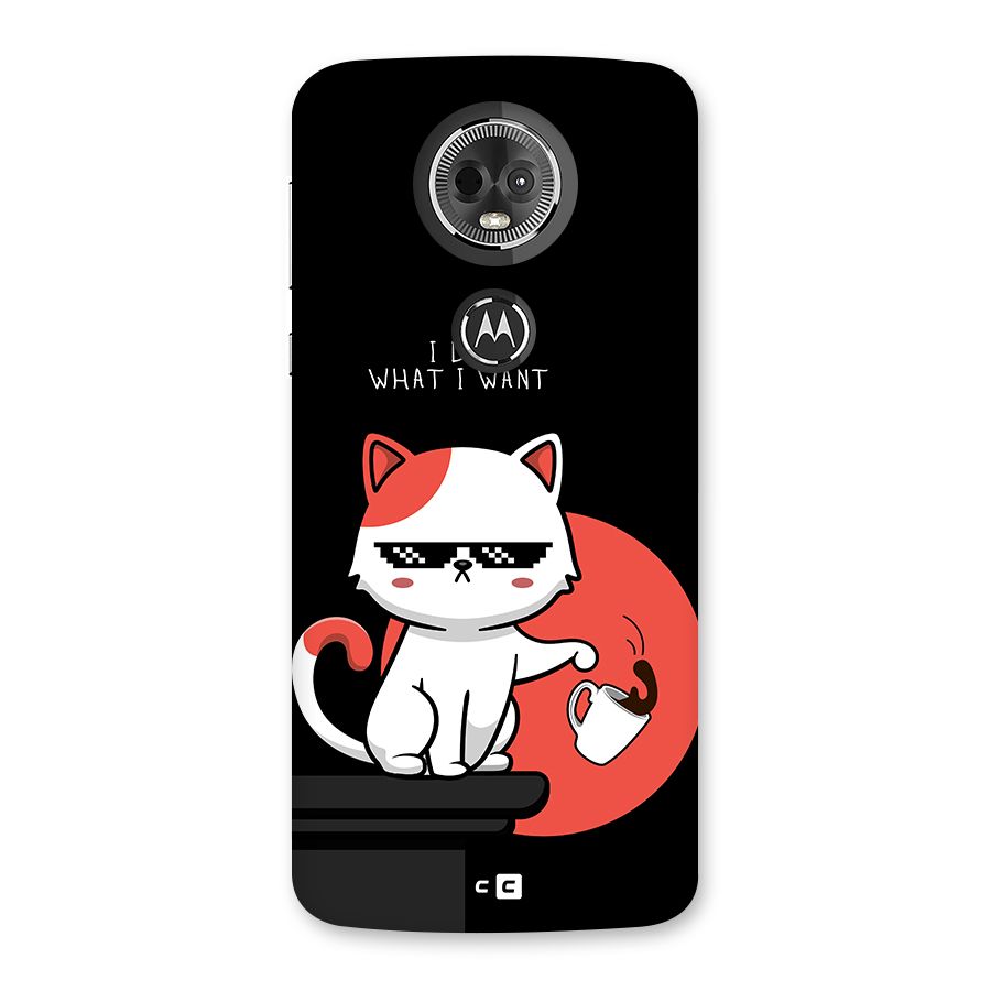 Cute Attitude Cat Back Case for Moto E5 Plus