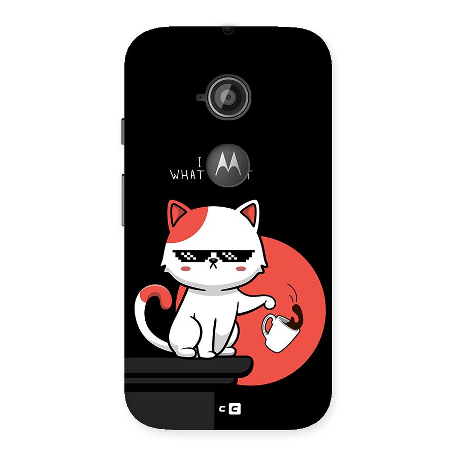 Cute Attitude Cat Back Case for Moto E 2nd Gen
