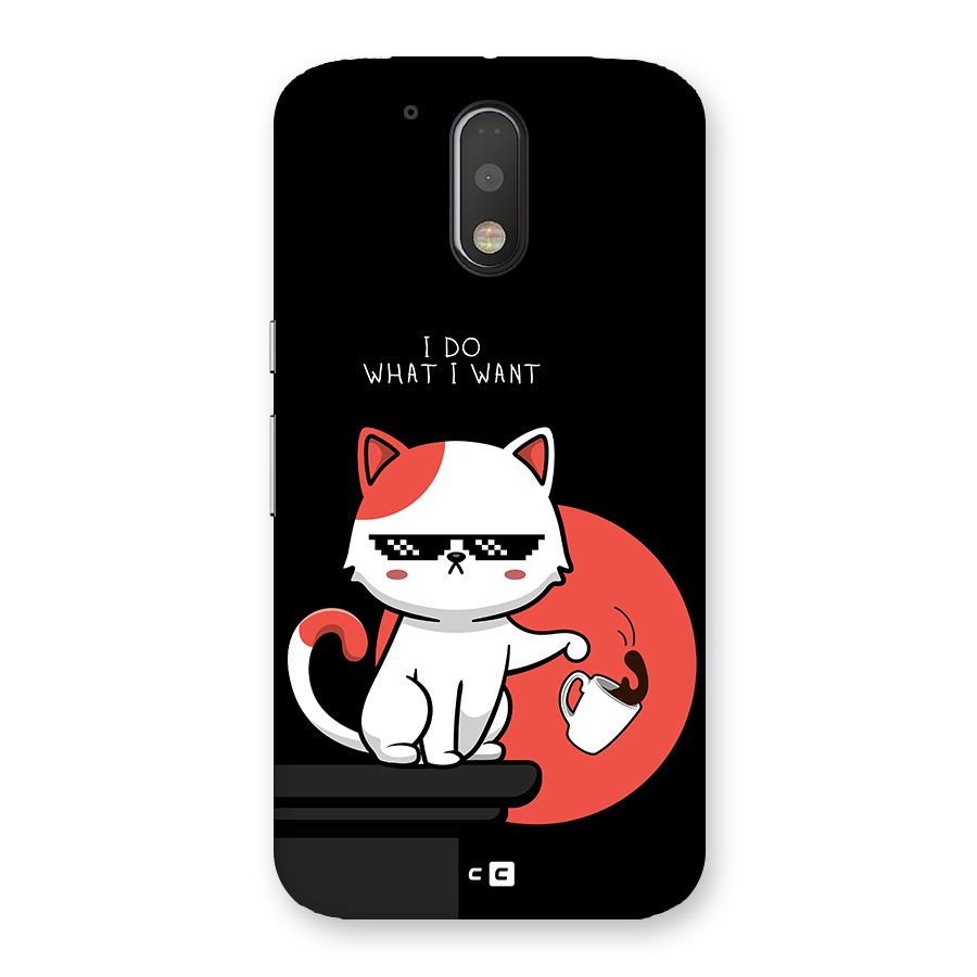 Cute Attitude Cat Back Case for Moto G4 Plus