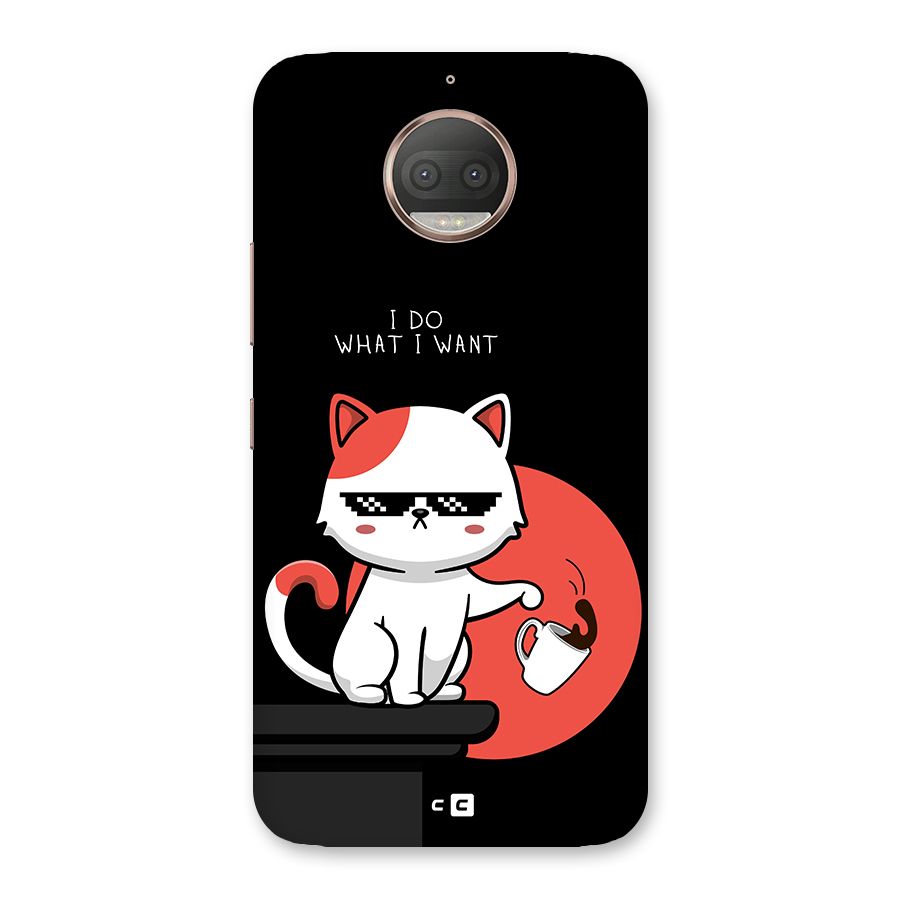 Cute Attitude Cat Back Case for Moto G5s Plus