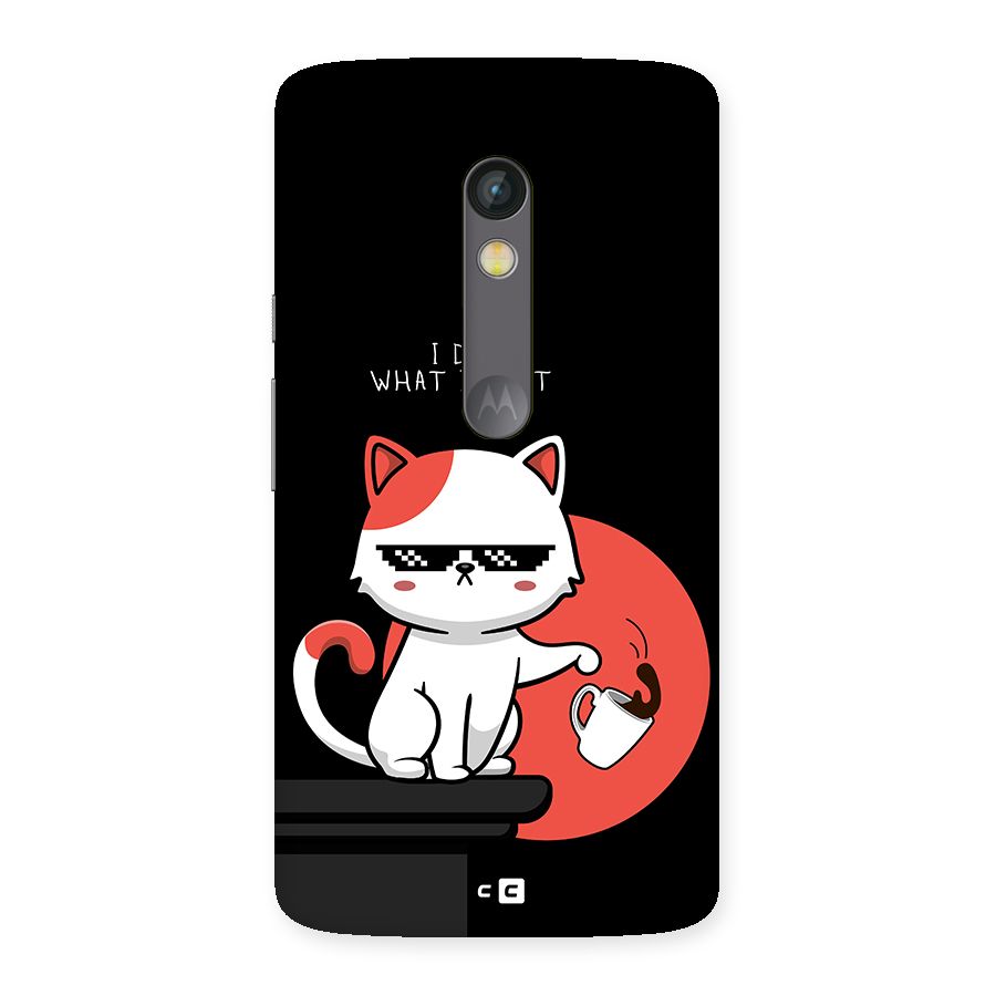Cute Attitude Cat Back Case for Moto X Play