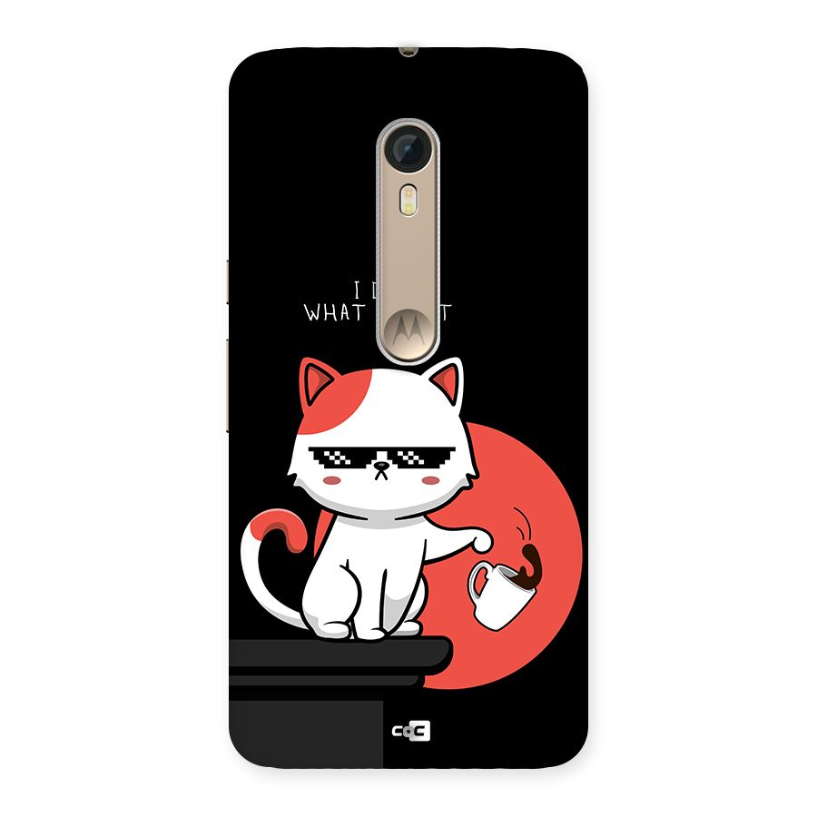 Cute Attitude Cat Back Case for Moto X Style