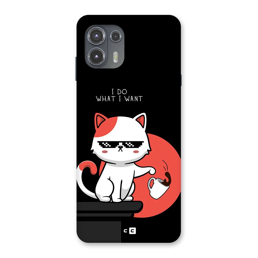Cute Attitude Cat Back Case for Motorola Edge 20 Fusion