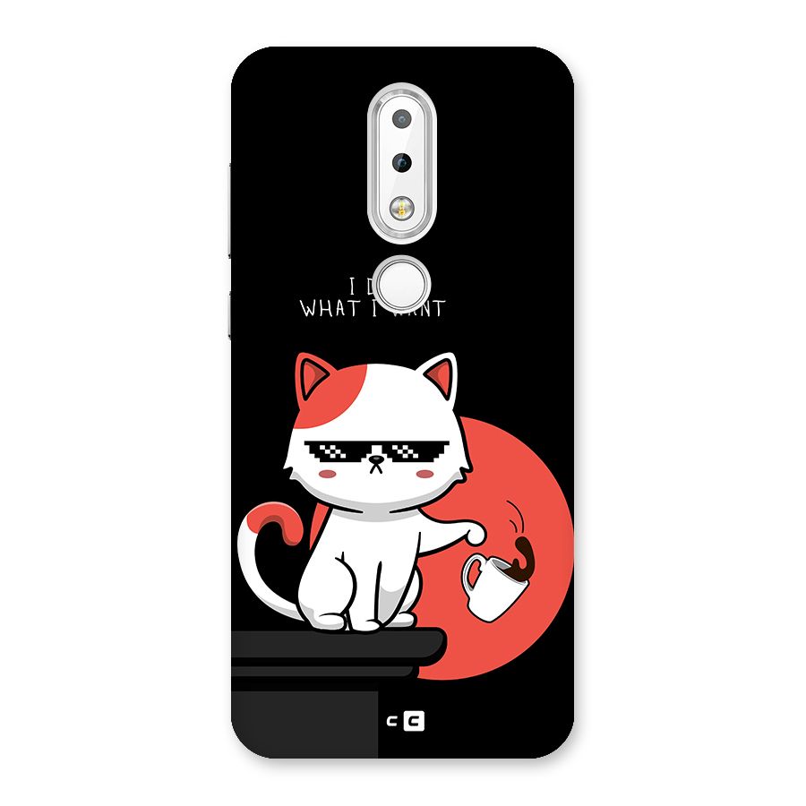 Cute Attitude Cat Back Case for Nokia 6.1 Plus