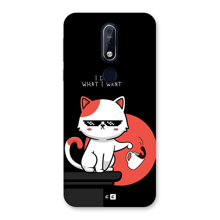Cute Attitude Cat Back Case for Nokia 7.1
