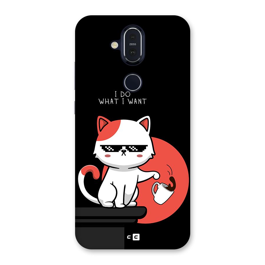 Cute Attitude Cat Back Case for Nokia 8.1
