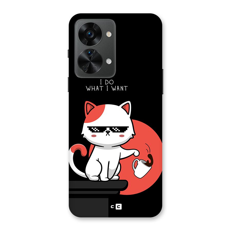 Cute Attitude Cat Back Case for OnePlus Nord 2T