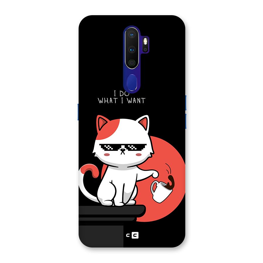 Cute Attitude Cat Back Case for Oppo A9 (2020)