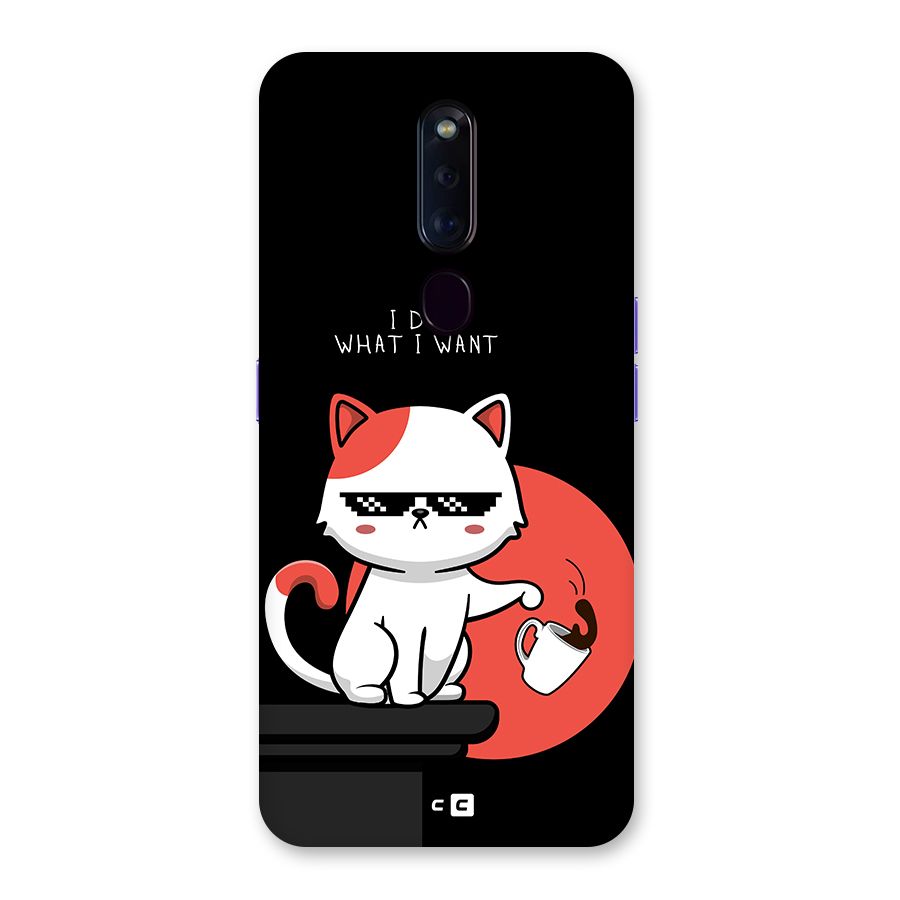 Cute Attitude Cat Back Case for Oppo F11 Pro