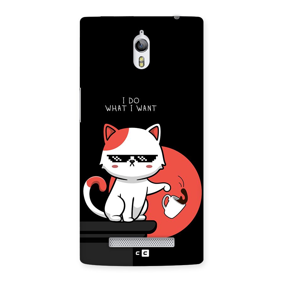 Cute Attitude Cat Back Case for Oppo Find 7