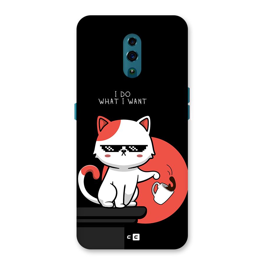 Cute Attitude Cat Back Case for Oppo Reno