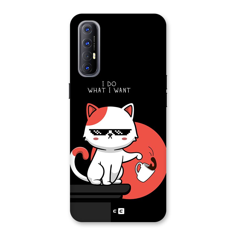 Cute Attitude Cat Back Case for Oppo Reno3 Pro