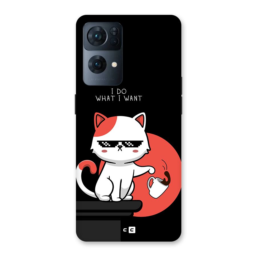 Cute Attitude Cat Back Case for Oppo Reno7 Pro 5G