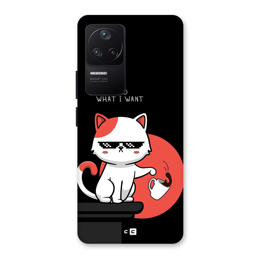 Cute Attitude Cat Back Case for Poco F4 5G