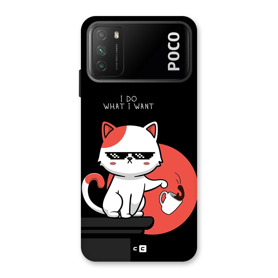 Cute Attitude Cat Back Case for Poco M3