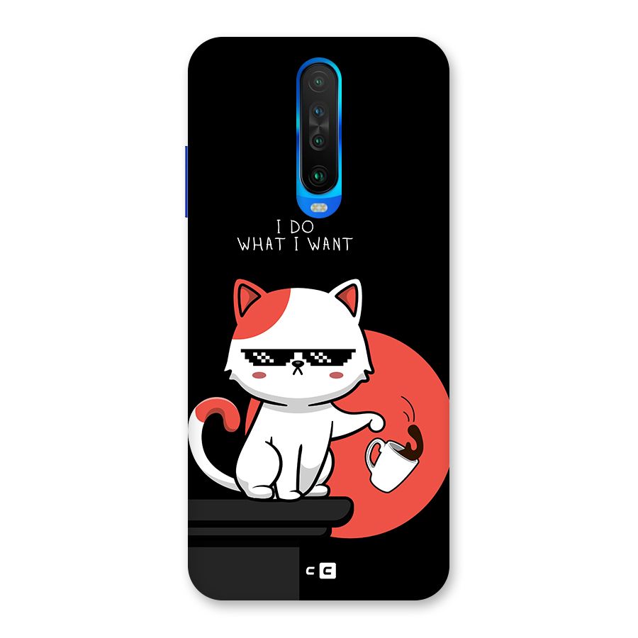 Cute Attitude Cat Back Case for Poco X2